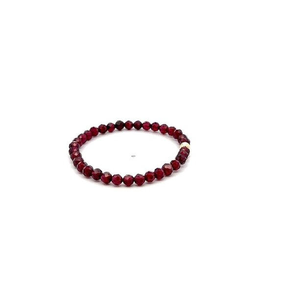Natural Garnet Gemstone Mini 3mm 18K Bar Faceted Charm Bead January Birthstone - Picture 5 of 5